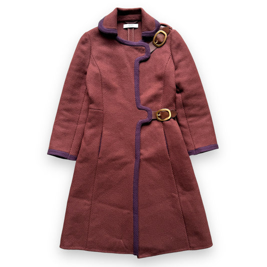 Prada Mainline Dual-Buckle Wool Coat