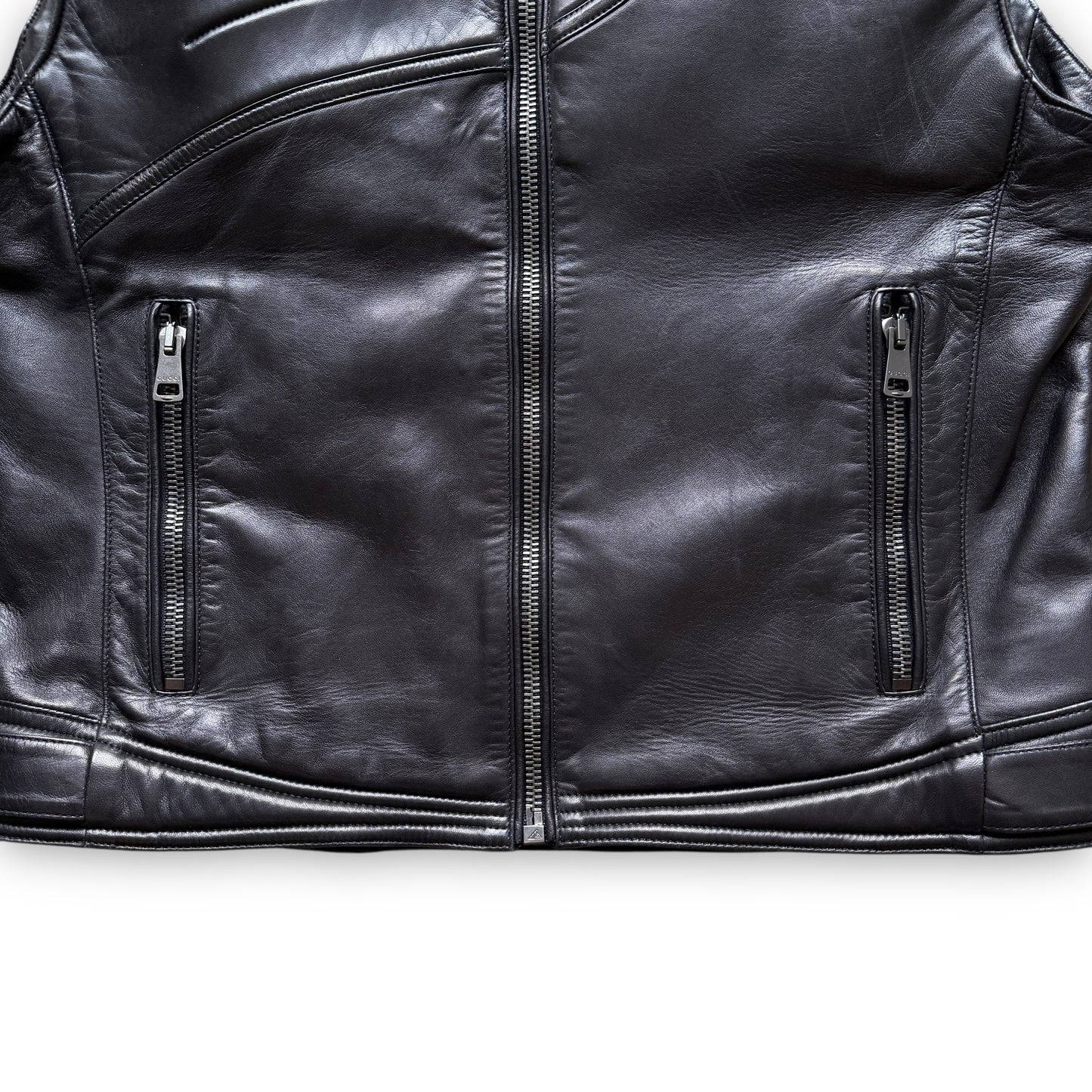 Gucci By Tom Ford Leather Moto Vest - F/W2000