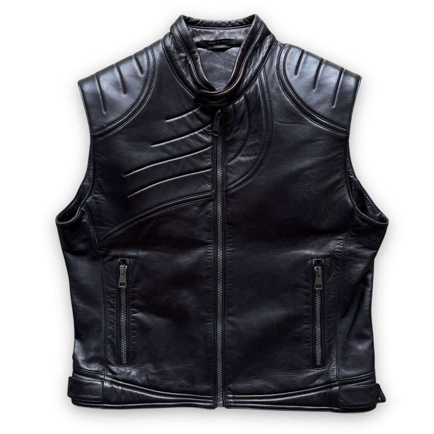 Gucci By Tom Ford Leather Moto Vest - F/W2000