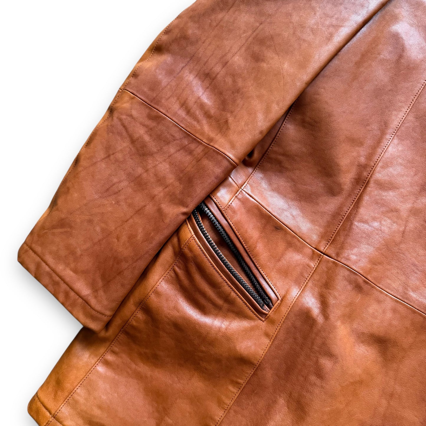 Emporio Armani Asymmetrical Calf Leather Jacket - 1990s