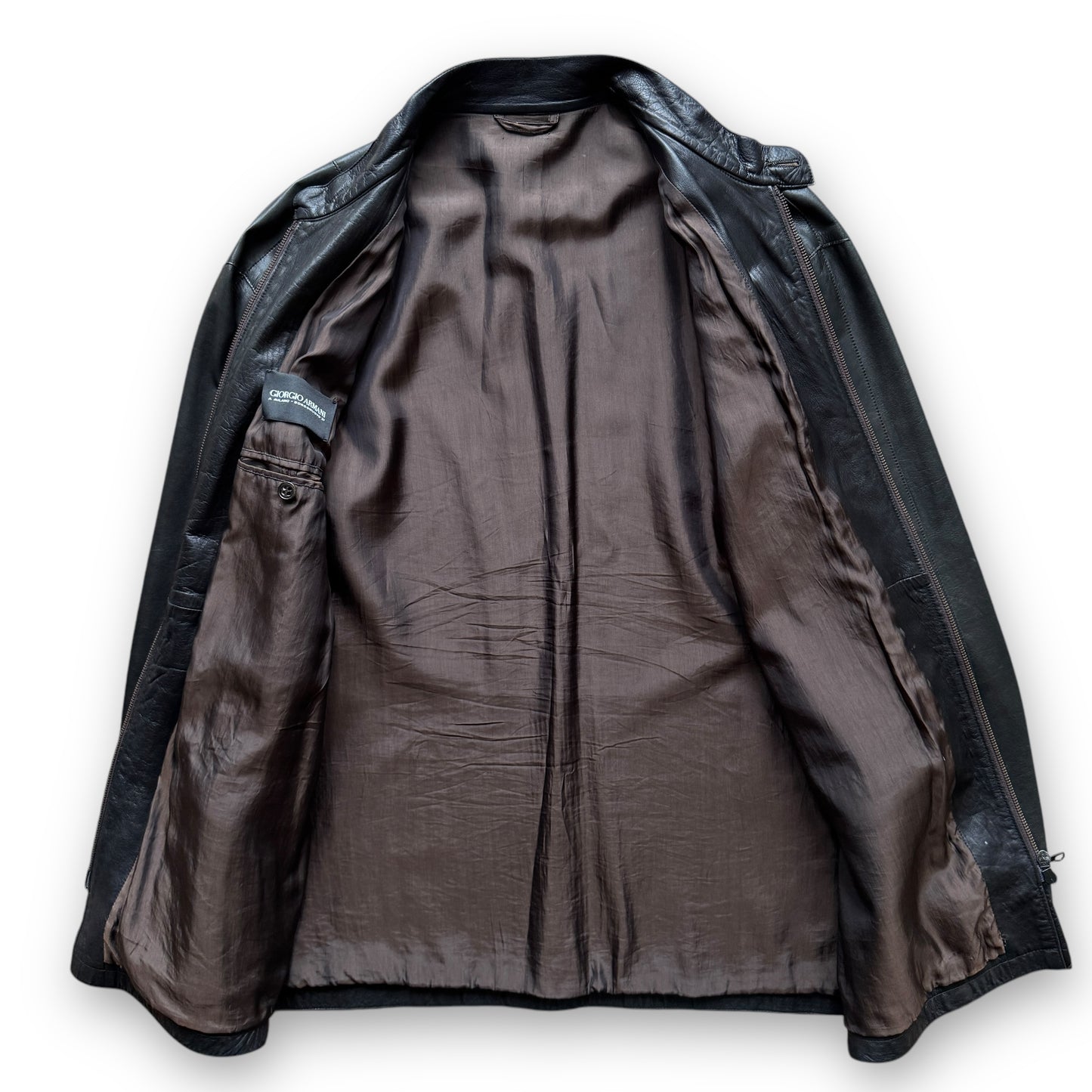 Giorgio Armani Borgonuovo 21 Lamb Leather Jacket