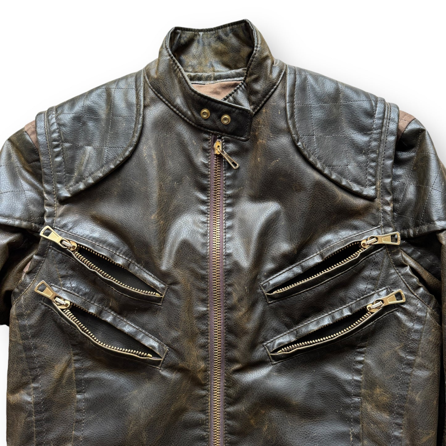 DSquared2 3-in-1 ‘Leather’ Vest & Under-Jacket - F/W2003 Runway 2-Piece