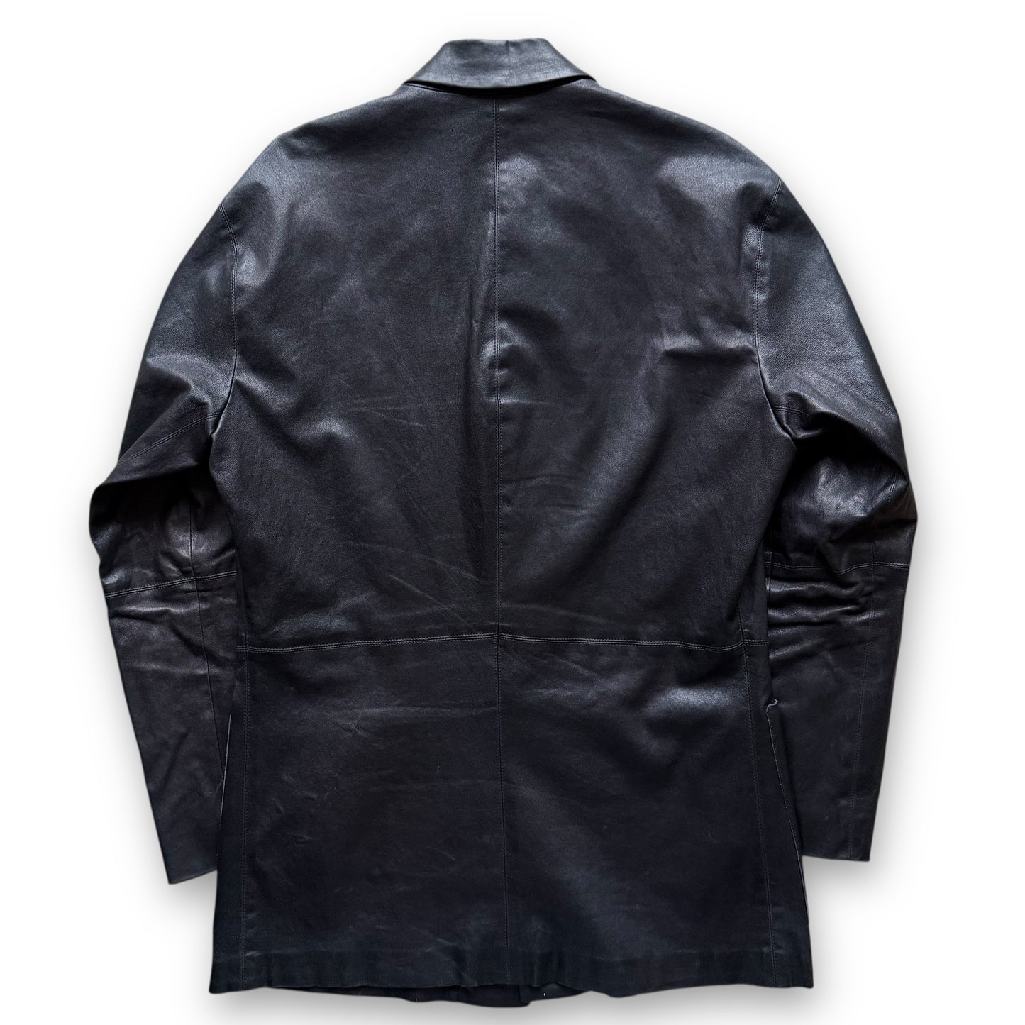 Giorgio Armani ‘Borgonuovo 21’ Leather 3-Button Coat