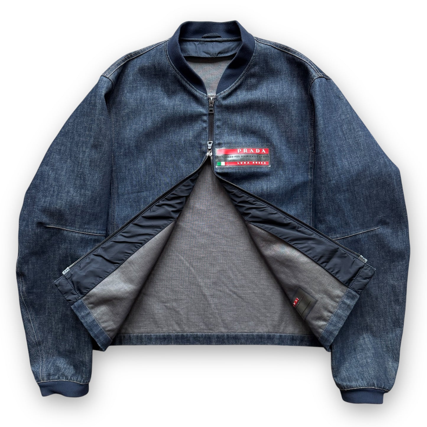 Prada Luna Rossa Gore-Tex Denim Bomber Jacket - 2003 Team Member Exclusive