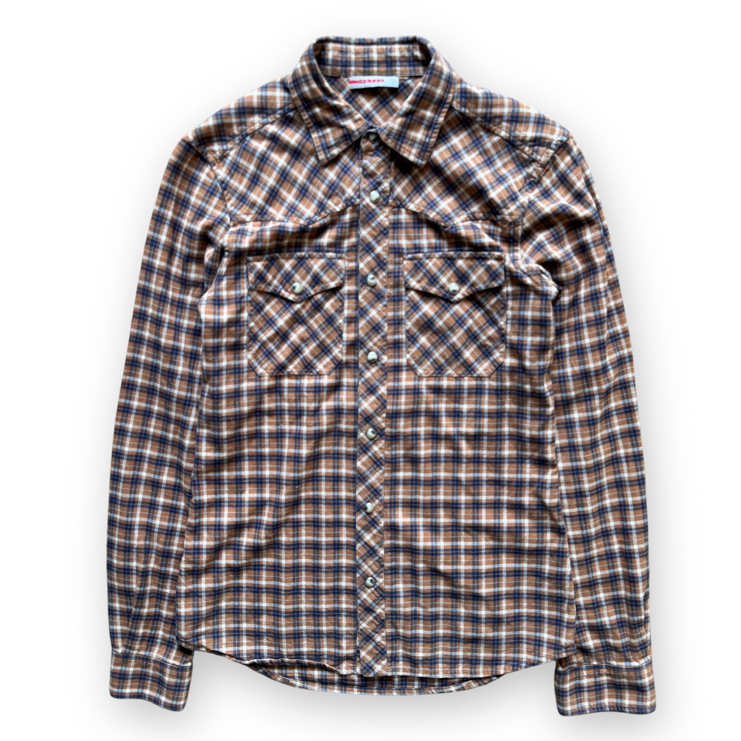 Prada Sport Marble Snap-Button Flannel Shirt