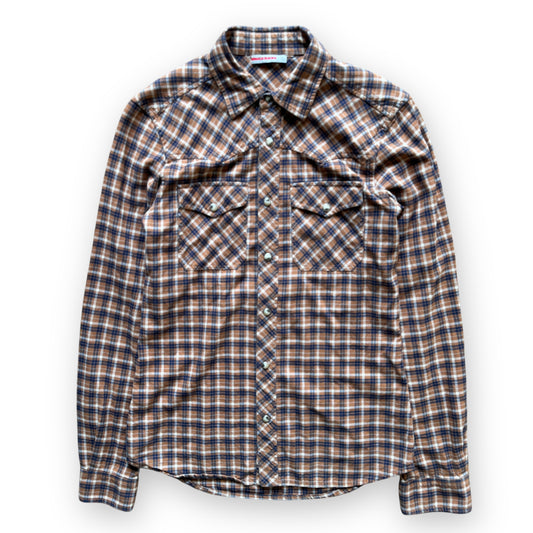 Prada Sport Marble Snap-Button Flannel Shirt