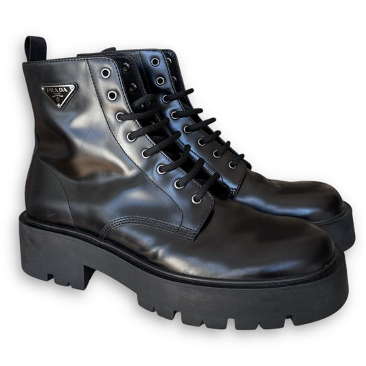 Prada Mainline Leather Combat Boots