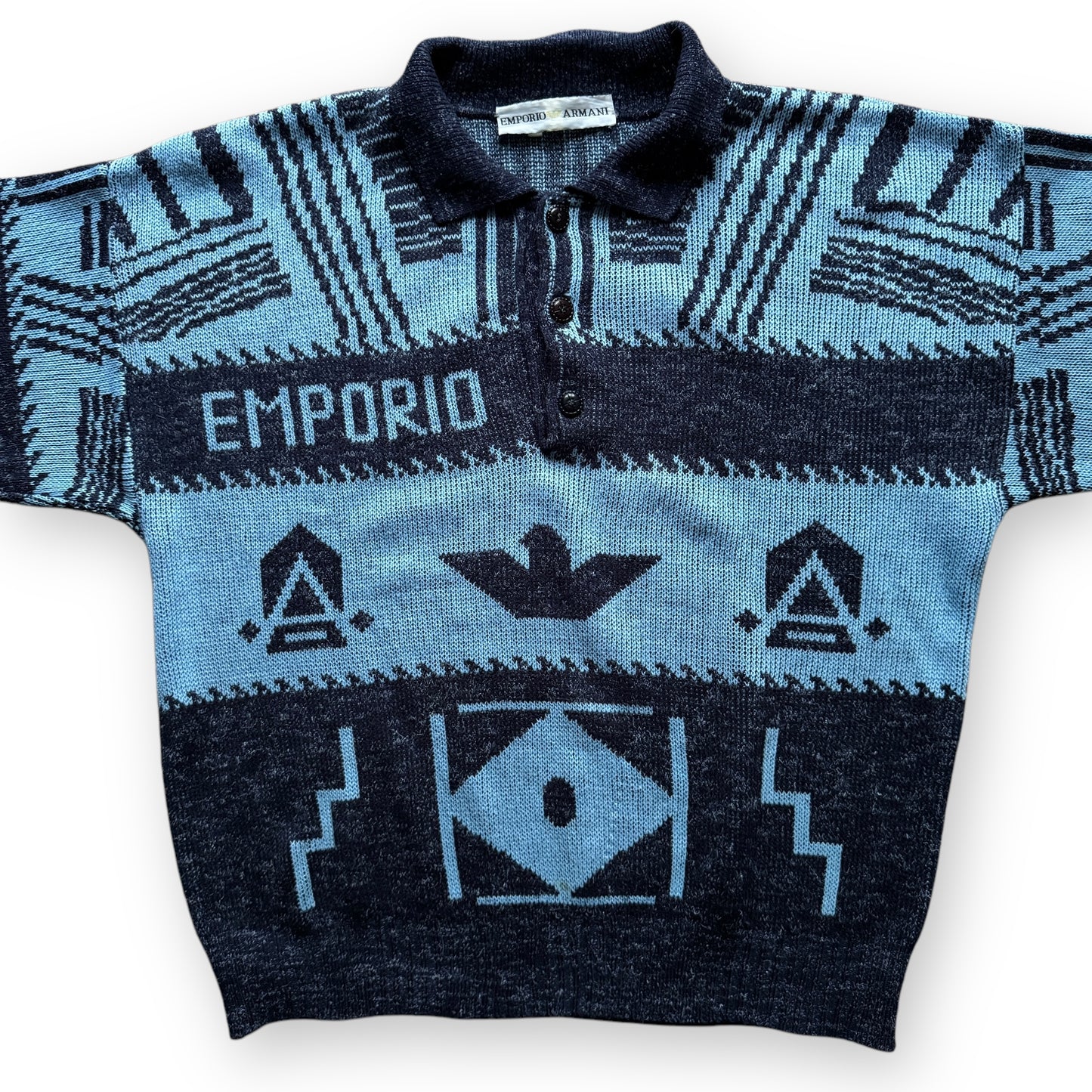 Emporio Armani Knitted Pattern Sweater - 1980s