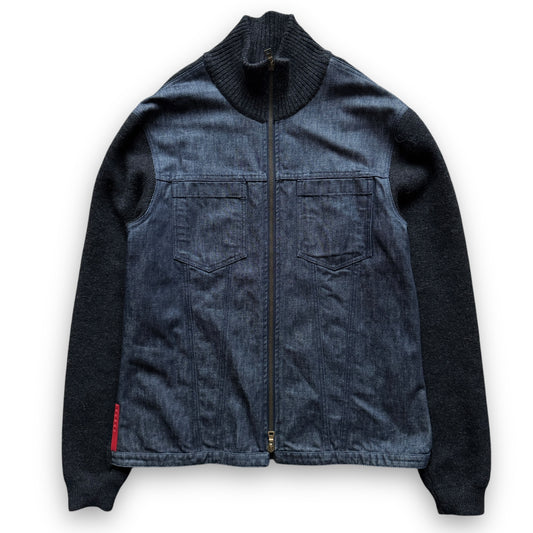 Prada Sport Denim & Wool Zip-Up