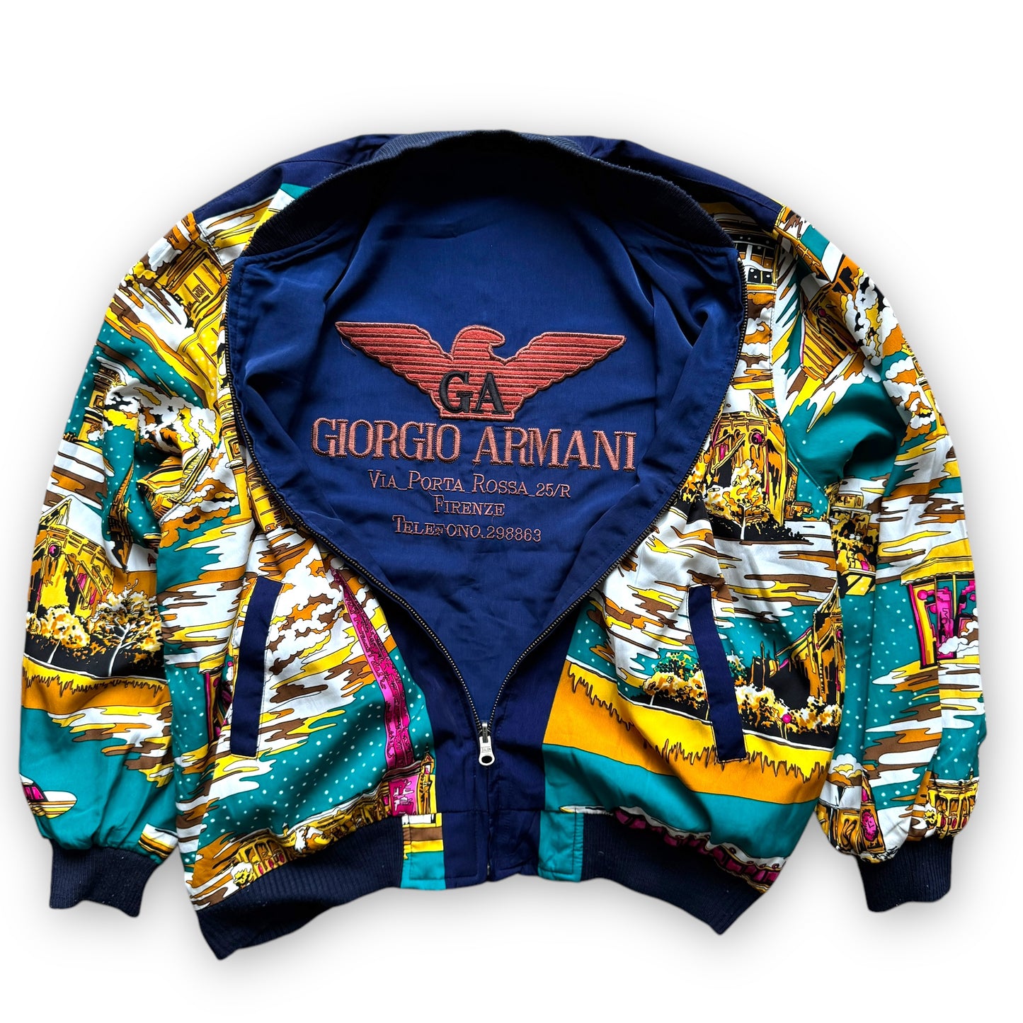 Giorgio Armani Firenze Exclusive Reversible Bomber Jacket - 1980s