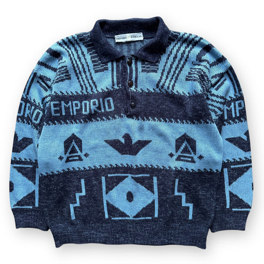 Emporio Armani Knitted Pattern Sweater - 1980s