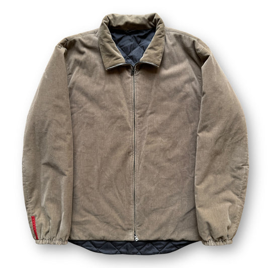 Prada Sport Corduroy Padded Zip-Up Overshirt