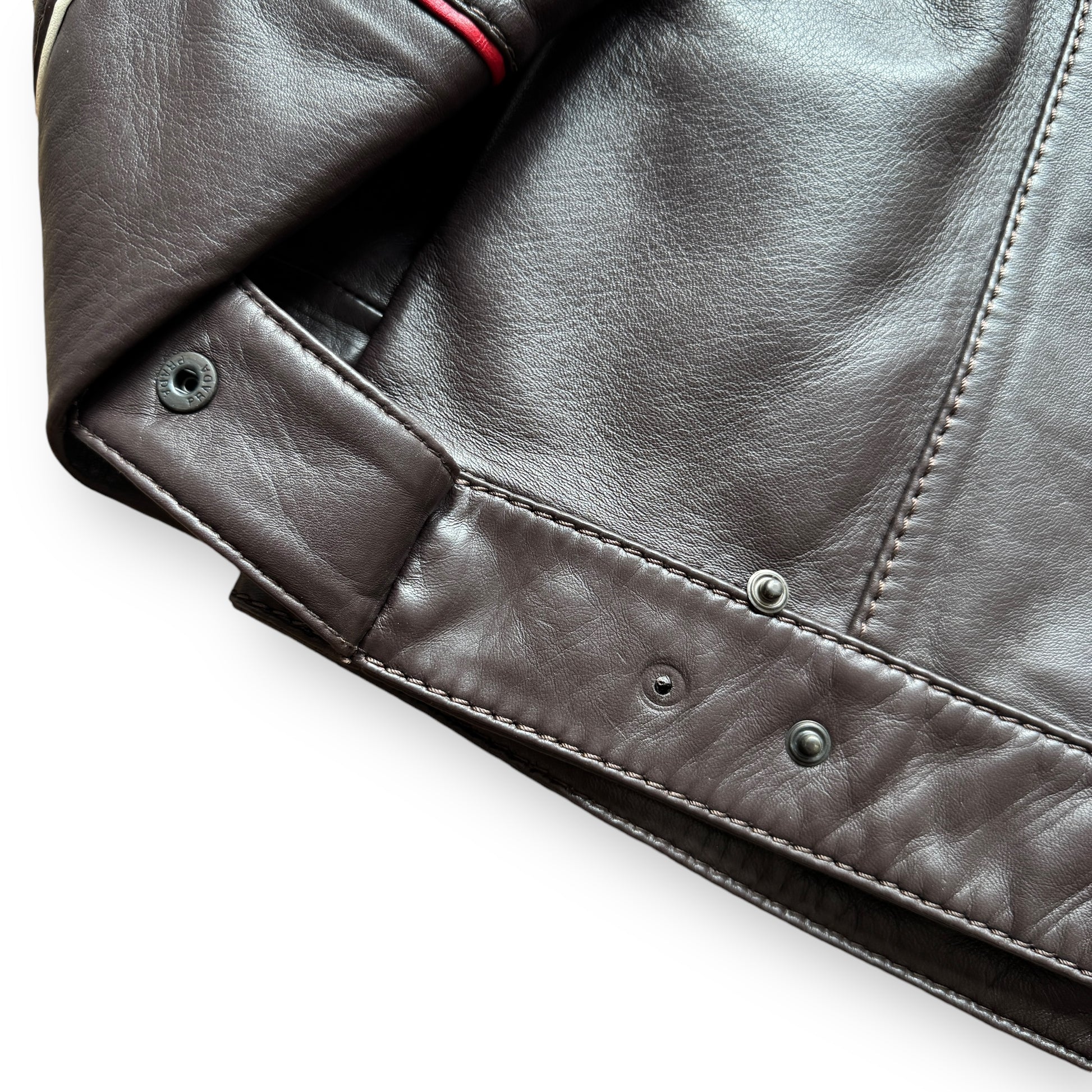 Prada Sport Leather Taped Seam Biker Jacket – 300700