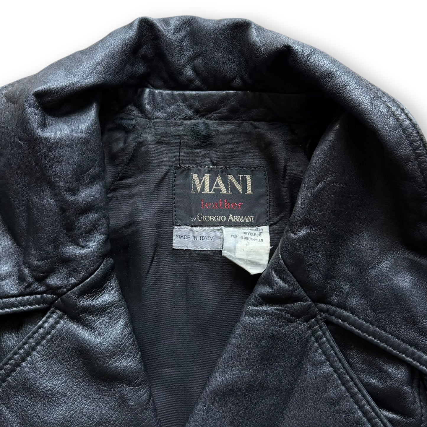 Mani by Giorgio Armani Leather Overcoat - 1980s